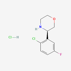 molecular formula C10H12Cl2FNO B7948593 (R)-3-(2-chloro-5-fluorophenyl)morpholine hydrochloride 