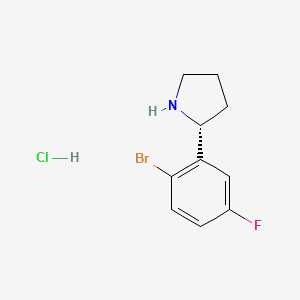 molecular formula C10H12BrClFN B7948622 (R)-2-(2-Bromo-5-fluorophenyl)pyrrolidine hydrochloride 