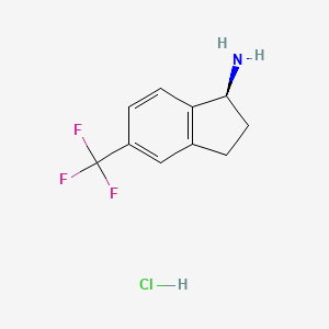 molecular formula C10H11ClF3N B7948624 (S)-5-(trifluoromethyl)-2,3-dihydro-1H-inden-1-amine hydrochloride 
