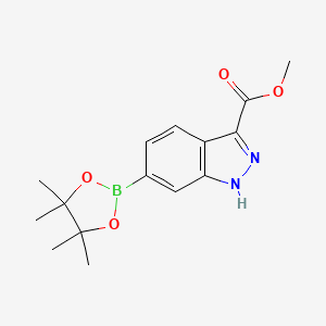 molecular formula C15H19BN2O4 B7948705 6-(4,4,5,5-Tetramethyl-[1,3,2]dioxaborolan-2-YL)-1H-indazole-3-carboxylic acid methyl ester 