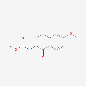 molecular formula C14H16O4 B7948940 Methyl 2-(6-methoxy-1-oxo-1,2,3,4-tetrahydronaphthalen-2-yl)acetate CAS No. 17529-17-8
