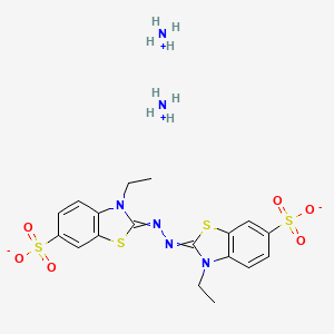 molecular formula C18H24N6O6S4 B7949024 Diazanium;3-ethyl-2-[(3-ethyl-6-sulfonato-1,3-benzothiazol-2-ylidene)hydrazinylidene]-1,3-benzothiazole-6-sulfonate 