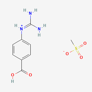 molecular formula C9H13N3O5S B7949066 (4-Carboxyphenyl)-(diaminomethylidene)azanium;methanesulfonate 