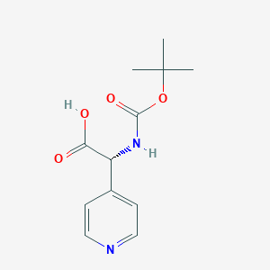 molecular formula C12H16N2O4 B7949109 (R)-2-((tert-Butoxycarbonyl)amino)-2-(pyridin-4-yl)acetic acid 