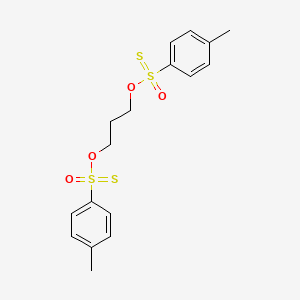 molecular formula C17H20O4S4 B7949273 (4-Methylphenyl)-[3-(4-methylphenyl)sulfonothioyloxypropoxy]-oxo-sulfanylidene-lambda6-sulfane 