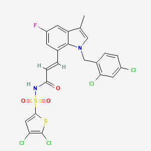 2-Propenamide, 3-(1-((2,4-dichlorophenyl)methyl)-5-fluoro-3-methyl-1H-indol-7-yl)-N-((4,5-dichloro-2-thienyl)sulfonyl)-, (2E)-