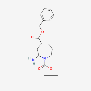 molecular formula C19H28N2O4 B7949415 4-Benzyl 1-tert-butyl 2-aminoazepane-1,4-dicarboxylate 