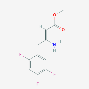 molecular formula C11H10F3NO2 B7949478 (Z)-Methyl 3-amino-4-(2,4,5-trifluorophenyl)but-2-enoate 