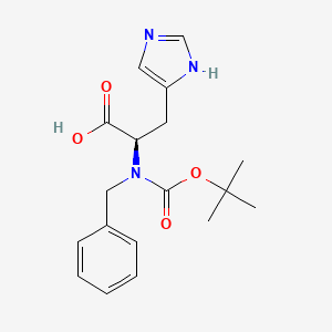 molecular formula C18H23N3O4 B7949502 (2R)-2-[benzyl-[(2-methylpropan-2-yl)oxycarbonyl]amino]-3-(1H-imidazol-5-yl)propanoic acid 