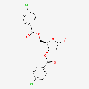 molecular formula C20H18Cl2O6 B7949524 1-Methoxy-3,5-Bis-(4-chlorobenzoyl)-2-Deoxy-D-Ribose 