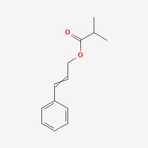 molecular formula C13H16O2 B7949769 Propanoic acid, 2-methyl-, 3-phenyl-2-propenyl ester 
