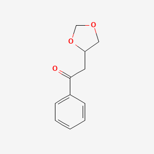 molecular formula C11H12O3 B7949846 1-Phenyl-2-(1,3-dioxolane-4-yl)ethanone 
