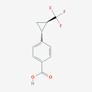 molecular formula C11H9F3O2 B7949877 4-[(1R,2R)-2-(trifluoromethyl)cyclopropyl]benzoic acid 
