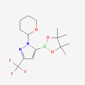 molecular formula C15H22BF3N2O3 B7949908 1-(Tetrahydro-2h-pyran-2-yl)-5-(4,4,5,5-tetramethyl-1,3,2-dioxaborolan-2-yl)-3-(trifluoromethyl)-1h-pyrazole 