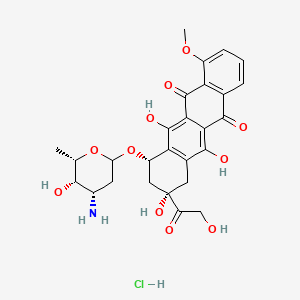 (8S,10S)-10-{[(4S,5S,6S)-4-amino-5-hydroxy-6-methyloxan-2-yl]oxy}-6,8,11-trihydroxy-8-(2-hydroxyacetyl)-1-methoxy-5,7,8,9,10,12-hexahydrotetracene-5,12-dione hydrochloride