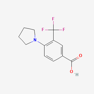 molecular formula C12H12F3NO2 B7949948 4-(Pyrrolidin-1-yl)-3-(trifluoromethyl)benzoic acid 