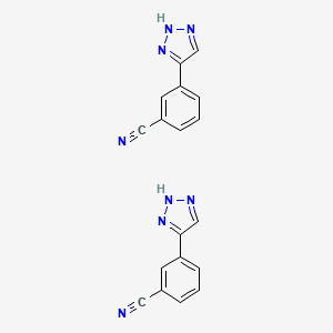 molecular formula C18H12N8 B7949993 3-(1H-1,2,3-Triazol-4-YL)benzonitrile and 3-(2H-1,2,3-triazol-4-YL)benzonitrile 