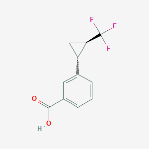 molecular formula C11H9F3O2 B7950023 3-((1R,2R)-2-(Trifluoromethyl)cyclopropyl)benzoic acid 