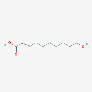 molecular formula C10H18O3 B7950037 2-Decenoic acid, 10-hydroxy- 