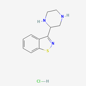 molecular formula C11H14ClN3S B7950086 3-Piperazinobenzisothiazolehydrochloride 