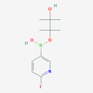 molecular formula C11H17BFNO3 B7950095 (6-Fluoropyridin-3-yl)-(3-hydroxy-2,3-dimethylbutan-2-yl)oxyborinic acid 