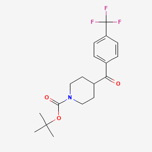 molecular formula C18H22F3NO3 B7950119 特丁基-4-(4-(三氟甲基)苯甲酰基)哌啶-1-甲酸酯 