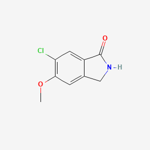molecular formula C9H8ClNO2 B7950127 6-Chloro-5-methoxy-2,3-dihydro-isoindol-1-one 