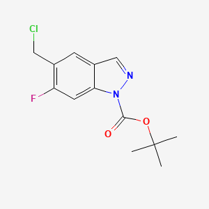 molecular formula C13H14ClFN2O2 B7950149 5-(氯甲基)-6-氟-1H-吲唑-1-羧酸叔丁酯 