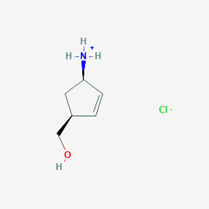 molecular formula C6H12ClNO B7950163 [(1R,4S)-4-(hydroxymethyl)cyclopent-2-en-1-yl]azanium;chloride 