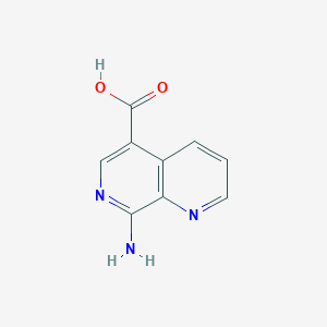molecular formula C9H7N3O2 B7950191 8-Amino-1,7-naphthyridine-5-carboxylic acid 