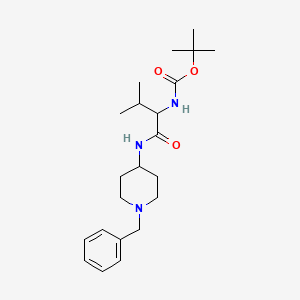 molecular formula C22H35N3O3 B7950209 tert-butyl N-[1-[(1-benzylpiperidin-4-yl)amino]-3-methyl-1-oxobutan-2-yl]carbamate 
