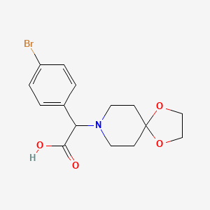 molecular formula C15H18BrNO4 B7950215 2-(4-Bromophenyl)-2-(1,4-dioxa-8-azaspiro[4.5]decan-8-yl)acetic acid 