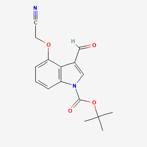 molecular formula C16H16N2O4 B7950251 Tert-butyl 4-(cyanomethoxy)-3-formylindole-1-carboxylate 