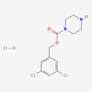 molecular formula C12H15Cl3N2O2 B7950269 3,5-Dichlorobenzyl piperazine-1-carboxylate hydrochloride 