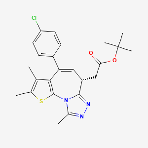 molecular formula C24H26ClN3O2S B7950294 tert-butyl 2-[(9S)-7-(4-chlorophenyl)-4,5,13-trimethyl-3-thia-1,11,12-triazatricyclo[8.3.0.02,6]trideca-2(6),4,7,10,12-pentaen-9-yl]acetate 