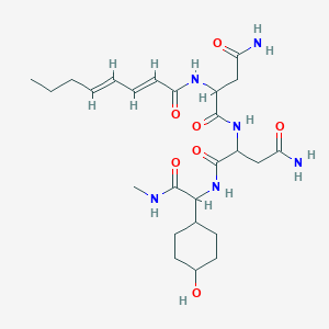 molecular formula C25H40N6O7 B7950310 N-[4-amino-1-[[1-(4-hydroxycyclohexyl)-2-(methylamino)-2-oxoethyl]amino]-1,4-dioxobutan-2-yl]-2-[[(2E,4E)-octa-2,4-dienoyl]amino]butanediamide 