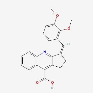 molecular formula C22H19NO4 B7950369 (3Z)-3-[(2,3-dimethoxyphenyl)methylidene]-1,2-dihydrocyclopenta[b]quinoline-9-carboxylic acid 