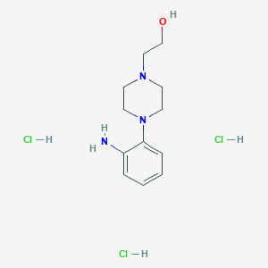 molecular formula C12H22Cl3N3O B7950411 2-(4-(2-Aminophenyl)piperazin-1-yl)ethanol trihydrochloride 