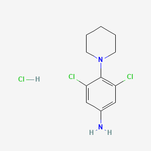 molecular formula C11H15Cl3N2 B7950418 3,5-Dichloro-4-(piperidin-1-yl)aniline hydrochloride 