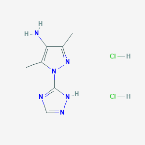 3,5-dimethyl-1-(4H-1,2,4-triazol-3-yl)-1H-pyrazol-4-amine dihydrochloride
