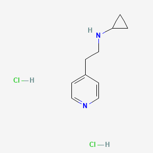 molecular formula C10H16Cl2N2 B7950486 N-(2-pyridin-4-ylethyl)cyclopropanamine;dihydrochloride 