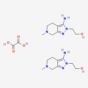 molecular formula C20H34N8O6 B7950487 2-(3-amino-6-methyl-4,5,6,7-tetrahydro-2H-pyrazolo[3,4-c]pyridin-2-yl)ethanol hemioxalate 