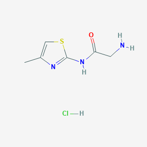 molecular formula C6H10ClN3OS B7950500 2-amino-N-(4-methylthiazol-2-yl)acetamide hydrochloride 