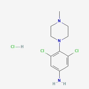 molecular formula C11H16Cl3N3 B7950529 3,5-Dichloro-4-(4-methylpiperazin-1-yl)aniline hydrochloride 