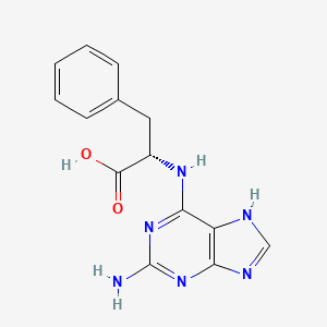 molecular formula C14H14N6O2 B7950540 (S)-2-((2-amino-9H-purin-6-yl)amino)-3-phenylpropanoic acid 