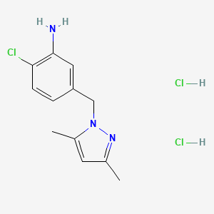 2-chloro-5-((3,5-dimethyl-1H-pyrazol-1-yl)methyl)aniline dihydrochloride