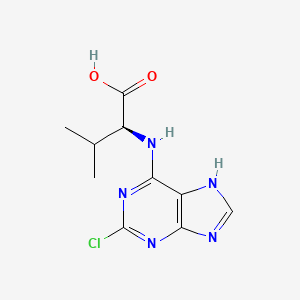 molecular formula C10H12ClN5O2 B7950571 (S)-2-((2-chloro-9H-purin-6-yl)amino)-3-methylbutanoic acid 