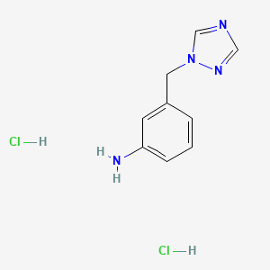 molecular formula C9H12Cl2N4 B7950580 3-((1H-1,2,4-triazol-1-yl)methyl)aniline dihydrochloride 