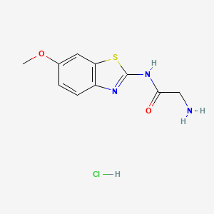molecular formula C10H12ClN3O2S B7950583 2-amino-N-(6-methoxybenzo[d]thiazol-2-yl)acetamide hydrochloride 