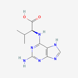 molecular formula C10H14N6O2 B7950591 (S)-2-((2-amino-9H-purin-6-yl)amino)-3-methylbutanoic acid 